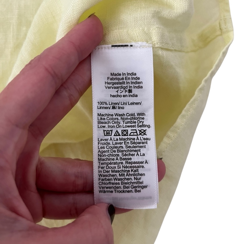 J. Crew Pale Yellow Linen Peasant Blouse - Picture 10 of 13